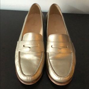 Cole Haan Alexa Penny silver gold loafer